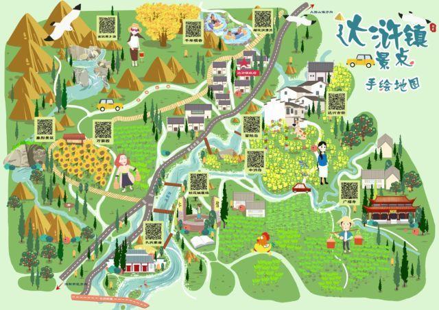 易景通精心打造《達(dá)滸鎮(zhèn)景點(diǎn)手繪地圖》  
