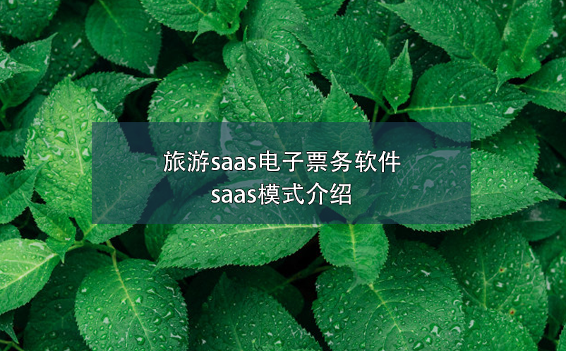 旅游saas電子票務(wù)軟件，saas模式介紹