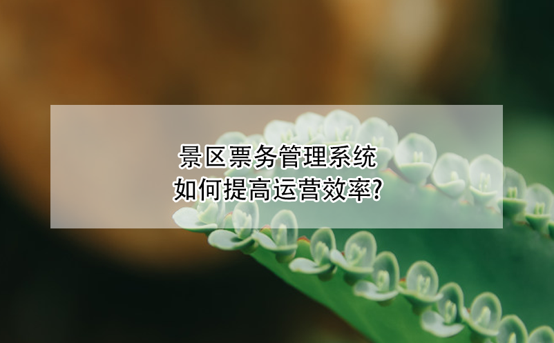 景區(qū)票務(wù)管理系統(tǒng)如何提高運營效率?